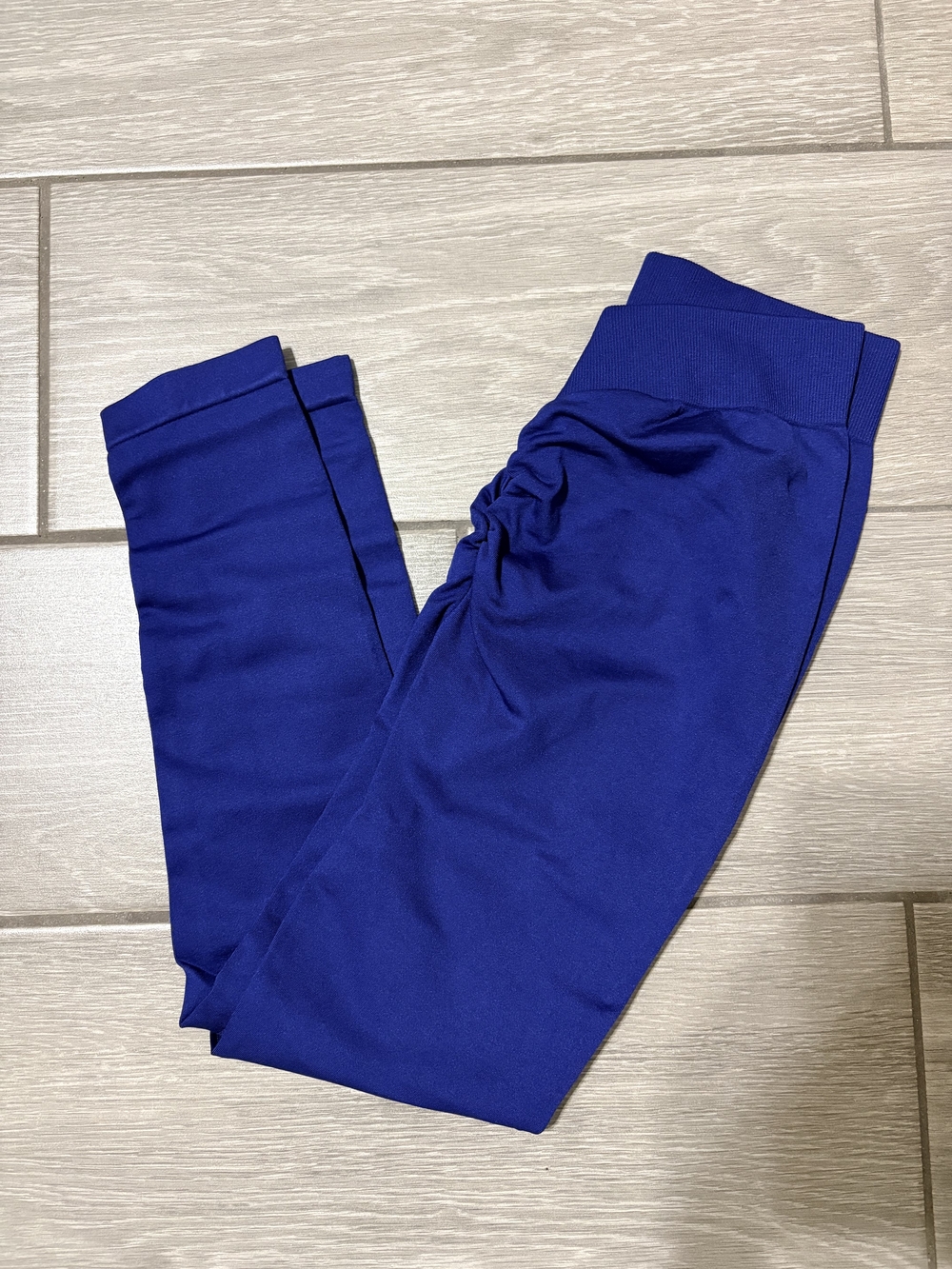 Cobalt Blue Ruched Waist Leggings
